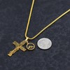 JunyiDIY Jewelry Gold Faith Necklace - Cross Tree of Life