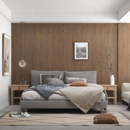 Boobest Thick Brown Wood Contact Paper Wood Grain Wallpaper Peel and Stick Natural Wood Contact Paper for Cabinets Countertops Waterproof Wood Grain Vinyl Wall Paper for Kitchen Bedroom Living Room