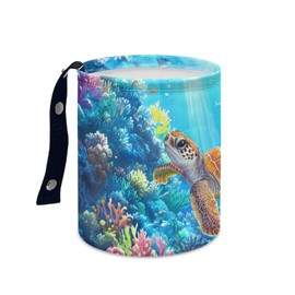 gearider Sea Turtle Car Trash Can Small Wastebasket Holder Hanging Auto Console Side Storage Box Blue Ocean Trash Bin Fit for Most Car Truck Van Accessories