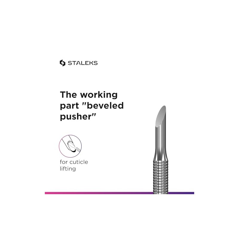 YUAKUOD Pusher Cuticle Manicure Pedicure Staleks Pro Expert Pe-90/2 Slant