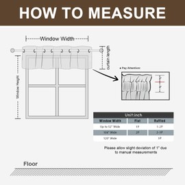H.VERSAILTEX Blackout Curtain Valances for Kitchen Window/Living Room/Bathroom Privacy Added Rod Pocket Home Decoration Winow Valance, 52" W x 18" L, Floral in Brown and Soft Teal