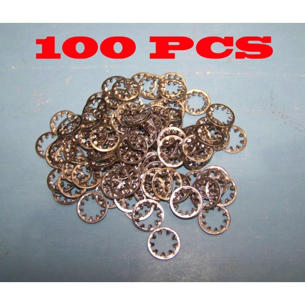 Tooth Washers 100PCS 1/4" Zinc Plated Steel Internal Tooth Washers