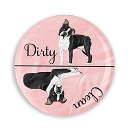 2.25 Inch Boston Terrier Lovers Clean Dirty Dishwasher Magnet