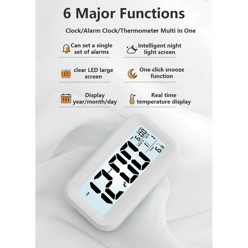 WANGCL 12/24 hour digital alarm clock bedside table clock with