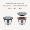Stainless Steel Refillable Coffee Espresso Capsules, Reusable Coffee Pods Compatible