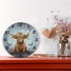 ALAZA Highland Cow Baby Wall Clock Non Ticking Decorative Desk