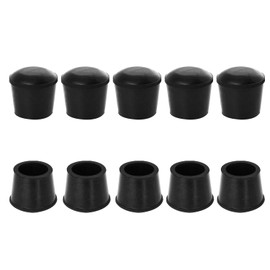 Zinkebol 10 PCS Black Round Rubber Chair Leg Caps Tips, Vinyl Rubber End Kits, Soft Touch Table Feet Cover, Anti Slip Floor Protector, 1 inch (25mm)