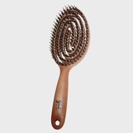 Yao Hairbrush [Wood Round Boa] Root Volume Pig Hair Comb Scalp Massage Dry Brush Comb for Better Hair Texture / 야오 헤어브러쉬 [우드라운드보아] 뿌리볼륨 돈모빗 두피마사지 드라이브러쉬 머릿결좋아지는빗
