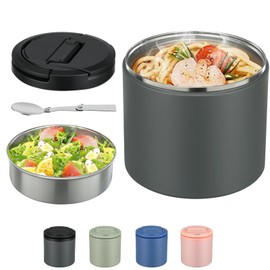Thermo for Hot Food, Soup Thermo for Adults 40oz Lunch Containers Wide Mouth, Insulated Food Container Leak Proof Vacuum Stainless Steel With Carry Handle and Spoon BPA Free
