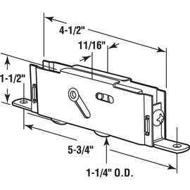 Prime-Line D 1980 Sliding Patio Door Tandem Roller Assembly, 1-1/4 Inch Steel Ball Bearing, End Adjustment (Single Pack)