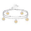 Palpitate Daisy Anklets for Women 925 Sterling Silver Anklets Bracelets
