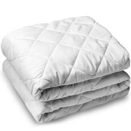 Bare Home Quilted Fitted Mattress Pad - Cooling Mattress Topper - Hypoallergenic Down Alternative Fiberfill - Stretch-to-Fit (King)