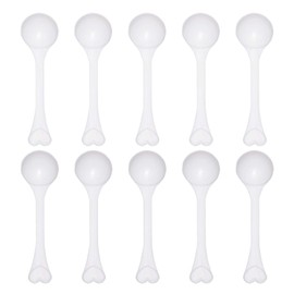 10-Piece Food Grade Long Handle Nontoxic Reusable Plastic Measuring Spoon Coffee Teaspoon Milk Powder Spoon Kitchen Spoons (3 g Measuring)