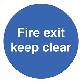 Fire Exit Keep Clear, SAV, Signs Personal Protection, Site Security, 1 Pack - 21606F