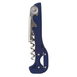 Boomerang Two-Step Corkscrew Wine Opener with Built-In Foil Cutter and Bottle Opener - Dark Blue