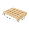 JAPCHET 6 Pack Rectangle Bamboo Soap Dish, Natural Wooden Bamboo