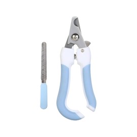Pet Nail Clippers and Trimmers: Ensuring Safety with Guard, Includes Nail File and Sharp Blade - Ideal Grooming Tool for Cats and Dogs - Dog Nail Clippers, Cat Nail Trimmer, white & Blue
