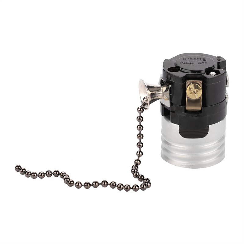 Fayelume E26 Pull Chain Light Socket, Aluminum Lamp Socket Replacement,