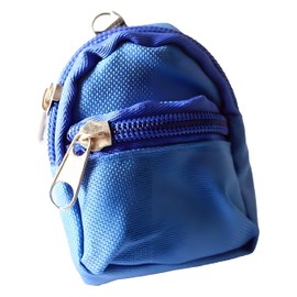 1/6 Scale Mini Doll Zipper Backpack, Realistic School Bag Model for Dolls, Adjustable Shoulder Straps, Pockets and Keychain