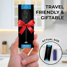Powerful Milk Frother Wand - Mini & Mighty Handheld Drink Mixer - Portable Coffee Frother For Latte, Cappuccino, Matcha, Hot Chocolate, Creamer - Black Marble