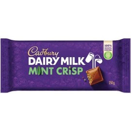 Dairy Milk Mint Crisp Chocolate Bar, 150g Pack of 2)