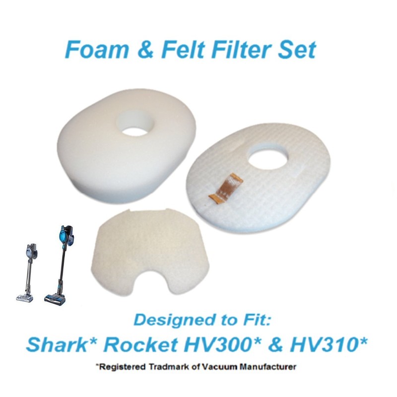 2 PK Filter Kit For Shark Rocket HV300, HV301, HV302,