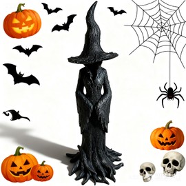 Nenkarn Enchanting Witch Statue, Resin Witch Statues and Figurines, Retro Magician Dark Fantasy Ornament, 8 Inch