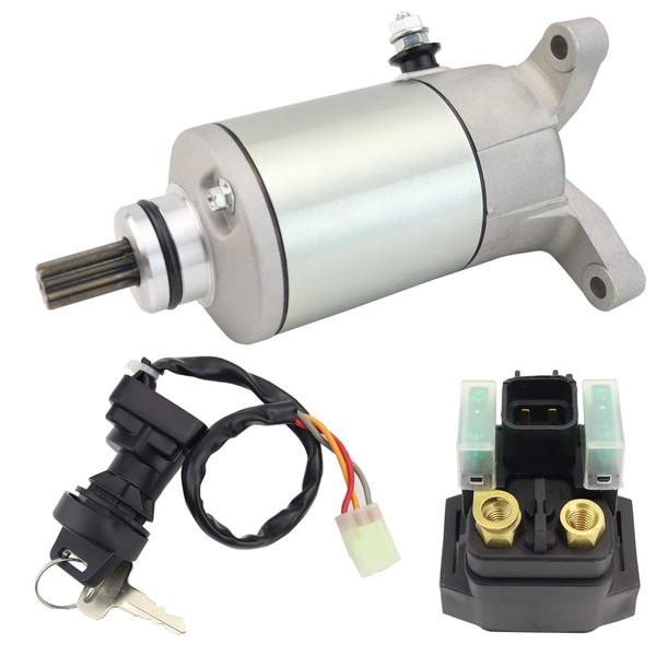 STABSOLI Starter Motor & Solenoid Relay & Ignition Switch for
