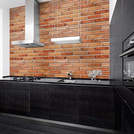 Dundee Deco Dark Red Natural Faux Bricks PVC 3D Wall Panel, 3.2 ft X 1.7 ft (97 cm X 50cm), Interior Design Wall Paneling Decor, Sample 9 in X 9 in