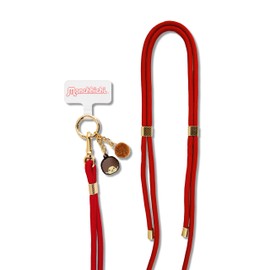 Sonix x Monchhichi | Crossbody Phone Strap with Charms | Adjustable, Universal Cell Phone Rope Strap Lanyard | Red Cord | Monchhichi