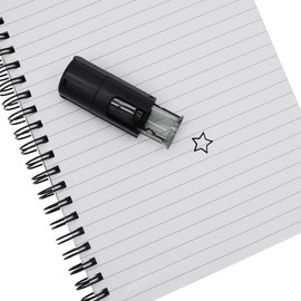 COMBICRAFT Self Inking Star Open Stamp Black Ink 10mm Diameter Loyalty Stamp Arts Craft Stamp
