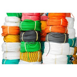 Ravenox Twisted Polypropylene Rope | (Burgundy, White Tracer)(3/8 in x 25 ft) | Decorative Nautical Cord | Knots Well for Pools, Anchors, Buoys, Boats, Pulling, Tie-Down | Inch, Foot, Diameter & Spool