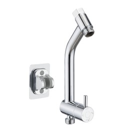 PDPBath Brass Shower Arm Diverter with Adhesive Handheld Holder for Easy Reach, Upgrade Low 3-Way Diverter with Pause Setting, G1/2 Universal Connection - Chrome
