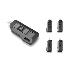 Coreflex Mini Utility Knife Box Cutter Retractable Box Opener, Letter Opener, Steel Blade, Keychain hole, Magnetic. Steel Blade,4pc pack