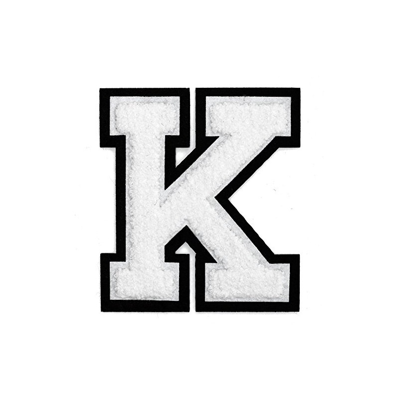 Letter K - Chenille Stitch Varsity Iron-On Patch by pc,