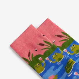 Dodo socks - Colourful Sneaker Funny Socks Made of Cotton, Funny Cool Crazy Designs with Motif, Unisex for Men and Women, Friends Birthday Gift, Frogs Love