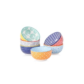 Selamica Ceramic 4 OZ Dipping Bowls Set, 3.5 Inch Mini Bowl for Dipping, Side Dishes, Microwave Dishwasher Safe, Set of 6, Assorted Colors