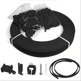 Plastic Curved Curtain Track – 5M Flexible Bendable Black Ceiling Mount Rail for Room Divider, Shower, Bathroom, Drop Ceiling Installation