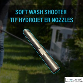 Veloci Performance HydroJet Soft Wash Nozzle Shooter Tip, Stainless Steel Pressure Washer Tips, ER 180 Large Orifice 7 to 12 GPM