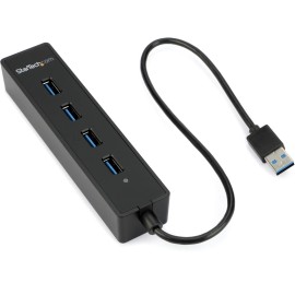 StarTech.com Startech ST4300PBU3 4-port Portable USB 3.0 Hub with Built-in Cable