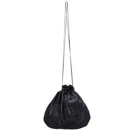 shoperama Velvet Bag with Drawstring Bag Marquise Witch Vampire Pirate Costume Accessory Colour: Black
