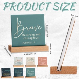 Yousoontic 6 Pcs Easter Gift Bulk Christian Desk Decor Bible Verse Inspirational Quotes Ceramic Sign Table Plaque with Wooden Stand for Office Women Mother Day Church Gift Baptism Party Favors