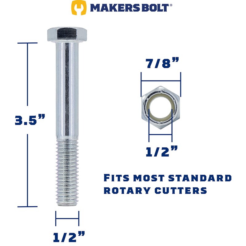 Grade 5 Shear Bolts for Rotary Cutters 1/2" x 3-1/2"