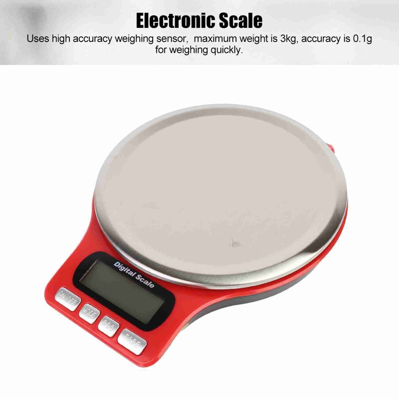 3kg/0.1g Stainless Steel LCD Digital Kitchen Scale Electronic Cooking Food