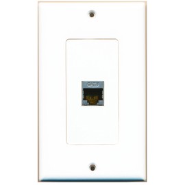 RiteAV - 1 Cat6 Shielded Ethernet Port Decorative Wall Plate White