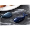 Mikinona 2pcs Unique Chopstick Pillow Ceramic Whale Shape Chopsticks Rest