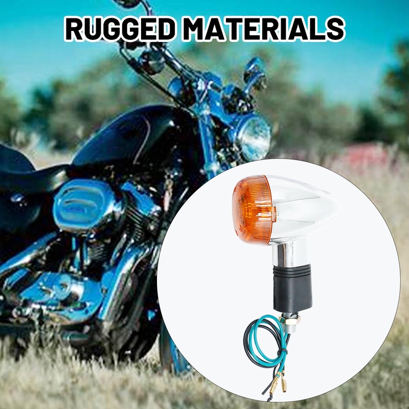 Vkinman 4 Pcs Motorcycle Amber Bullet Turn Signal, Replacement for