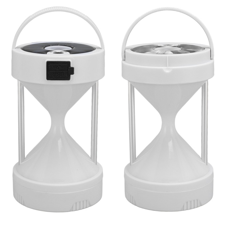 LED Camping Lantern USB Rechargeable Hourglass Solar Powered Camping Light