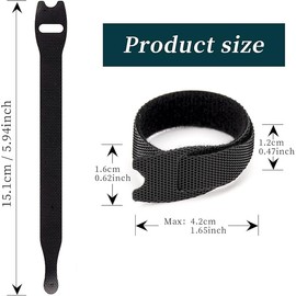 SOVYOULIVE Cable Strap, 100 Pcs Reusable Cable Ties, Adjustable Tie Wraps for Fastening Wires, Organizing Cords and Cable Management (Black)