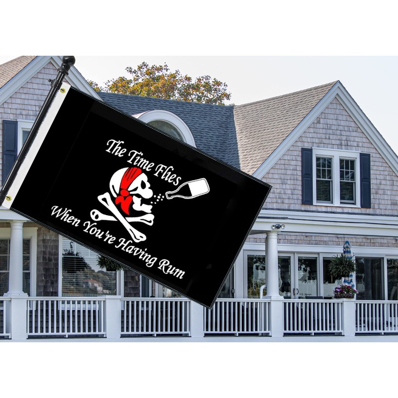 3×5 FT Pirate Flag, Large 75D Skull Rum National Outdoor